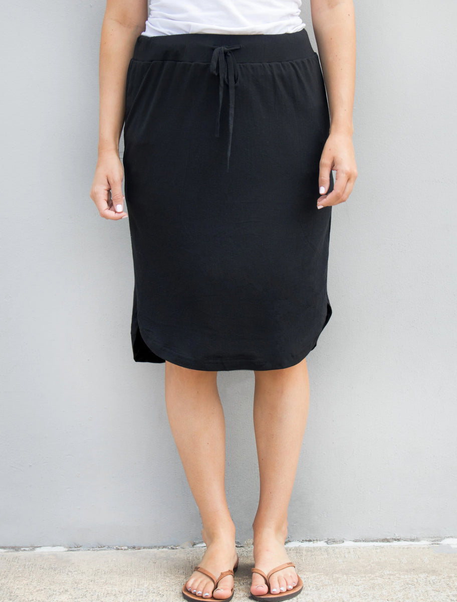 Zbrand Tulip Hem Tie up skirt- black – THE BOHO HUT