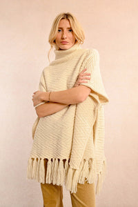 The Molly Fringe Poncho Sweater