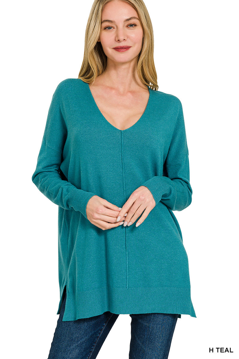 Front Seam Tunic by Zenana-seafoam