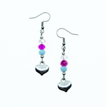 Heart Bead Drop Earrings- Suzie Blue 🇨🇦