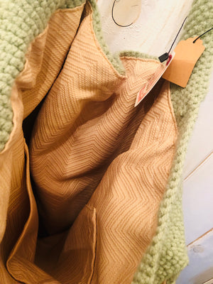 Granny Square Market Tote- sage