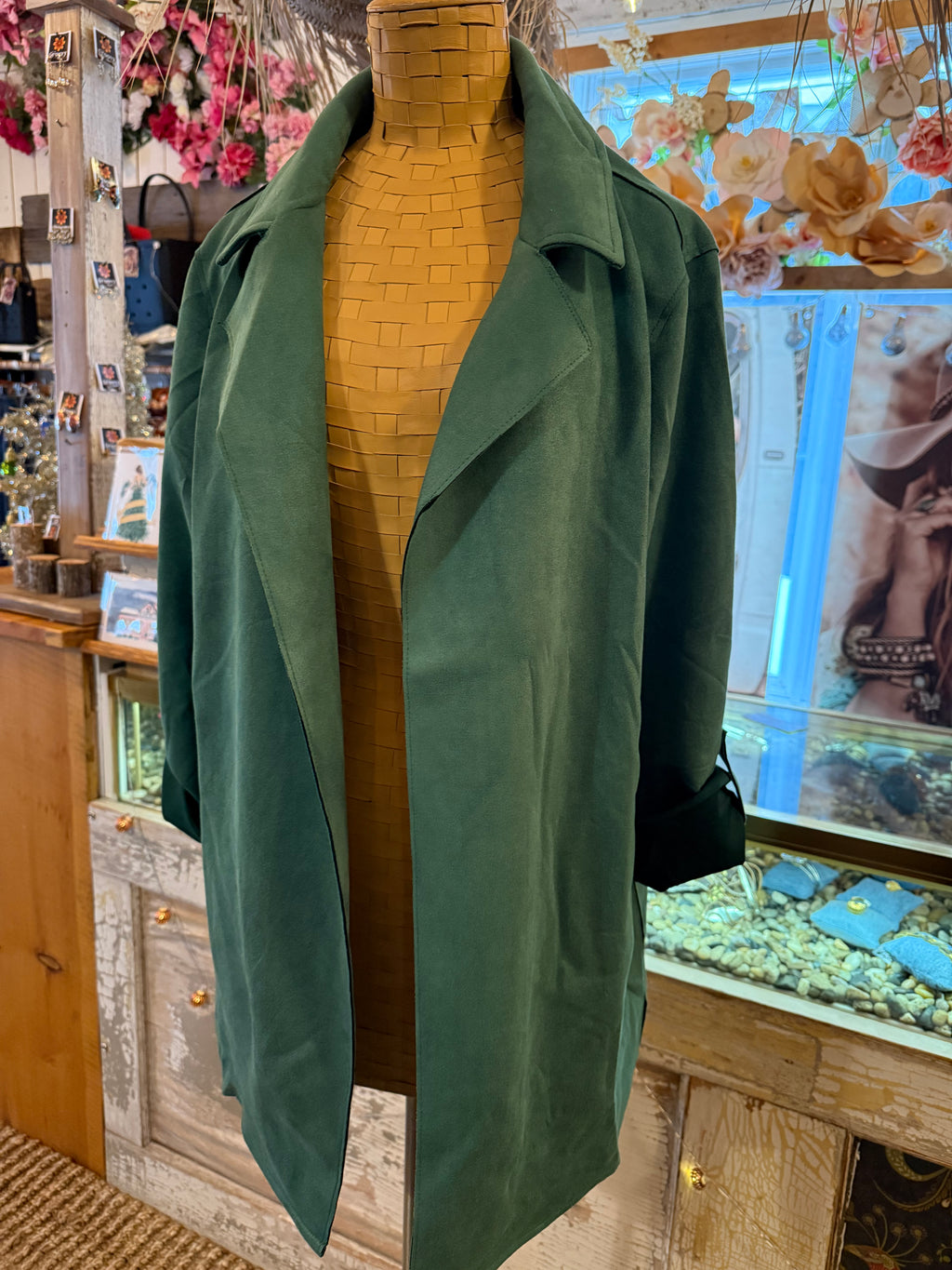 Faux Suede Lapel Jacket