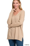 Front Seam Tunic by Zenana- beach sand