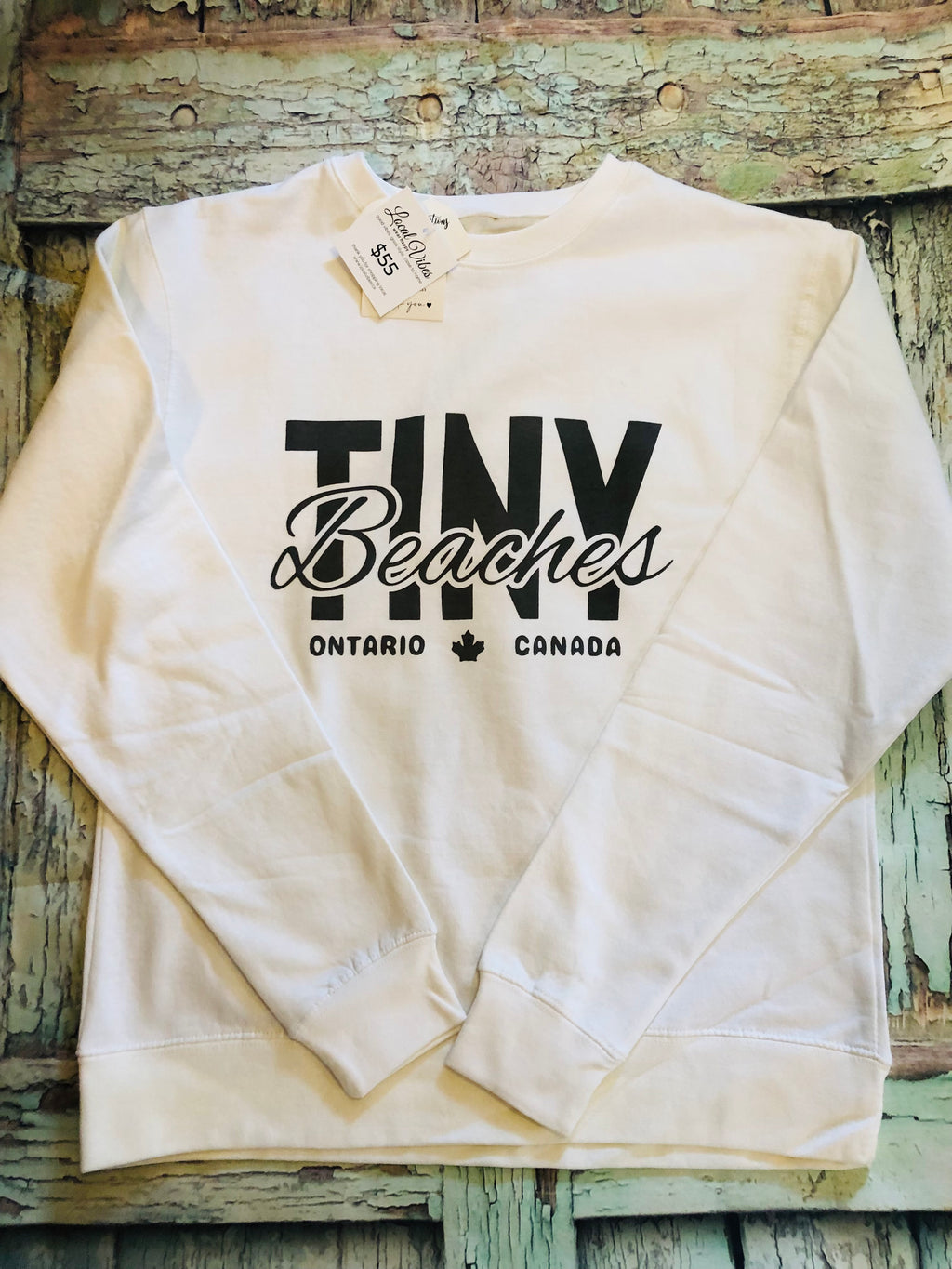 LOCAL VIBES 🇨🇦Tiny Beaches Crew Neck - white