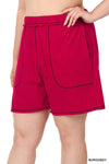 Zenana contrast stitch shorts - XL