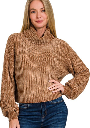 Chenille Style Pullover Zbrand-cognac