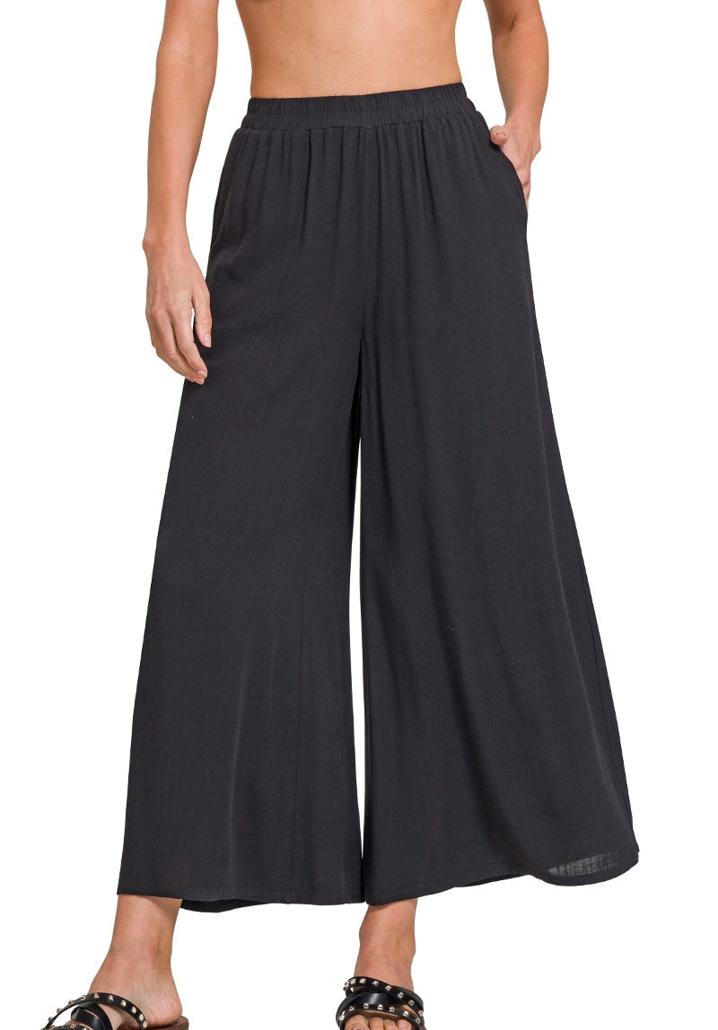 Breezy Wide Leg-BLACK
