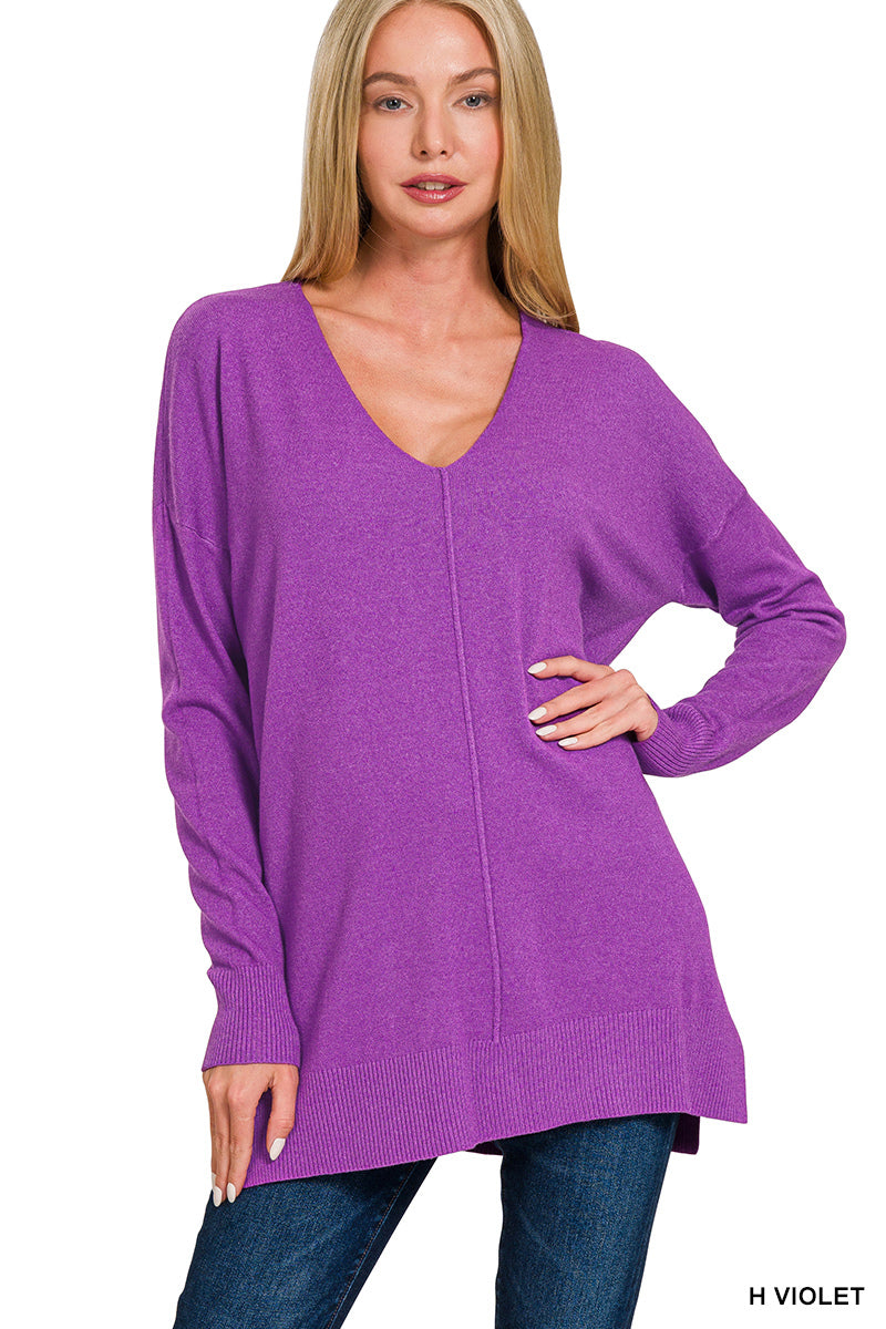 Front Seam Tunic by Zenana- violet