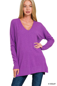 Front Seam Tunic by Zenana- violet