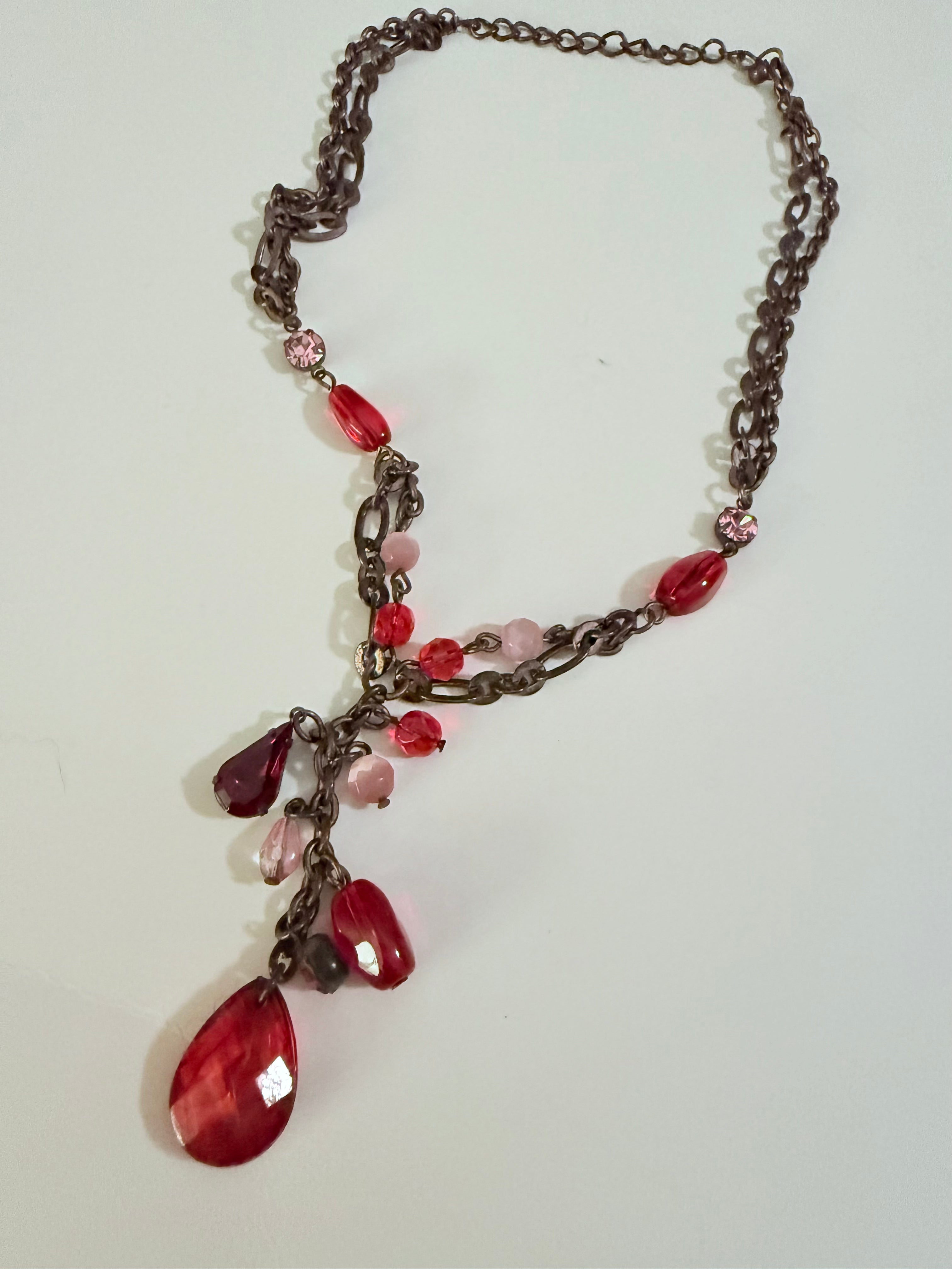 Vintage Drop Crystal Necklace