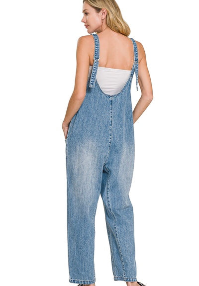Denim Big Pocket Baggy Overalls