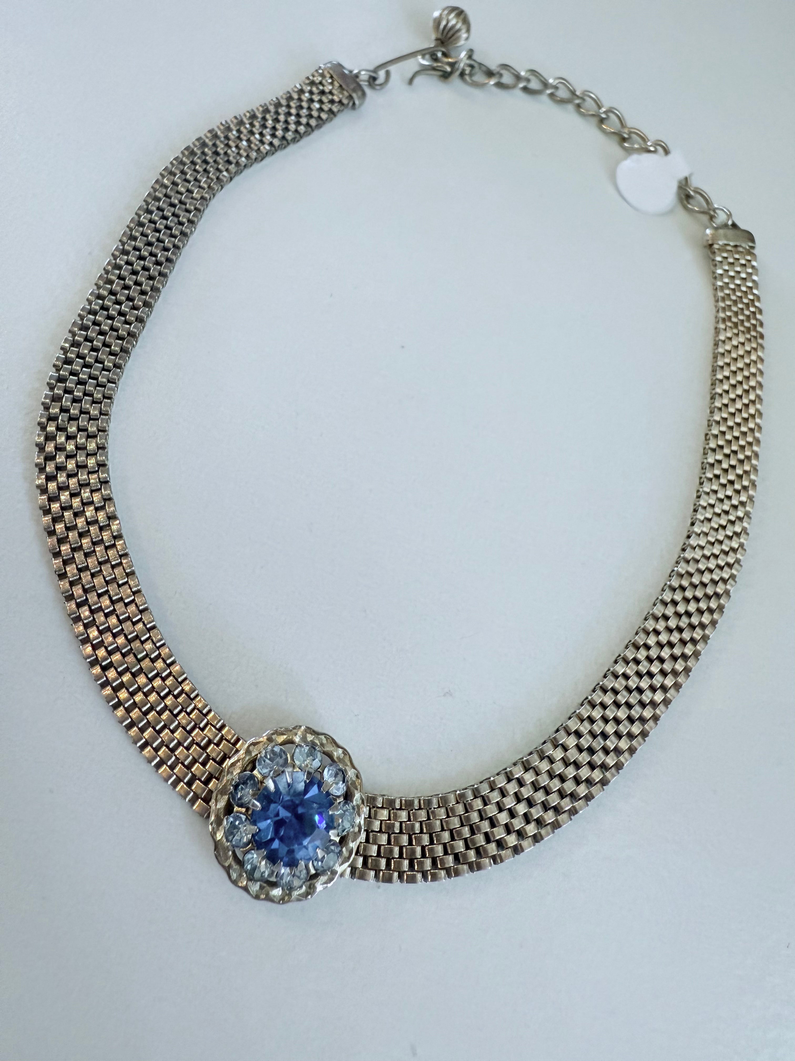 Vintage blue crystal choker