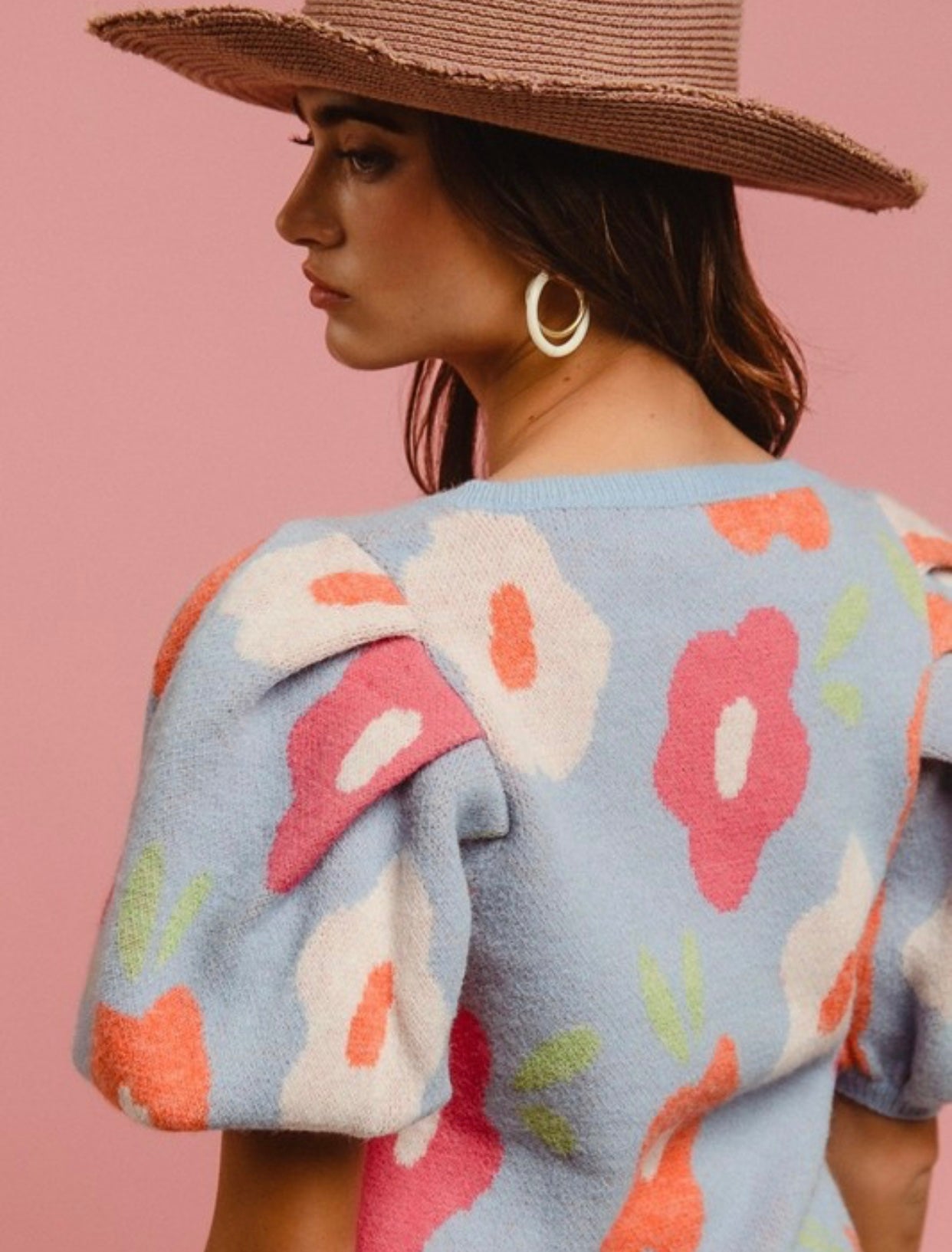 BIBI Spring Floral Puff Sleeve