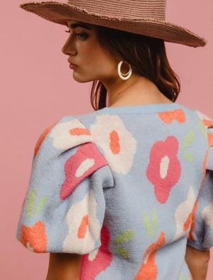 BIBI Spring Floral Puff Sleeve