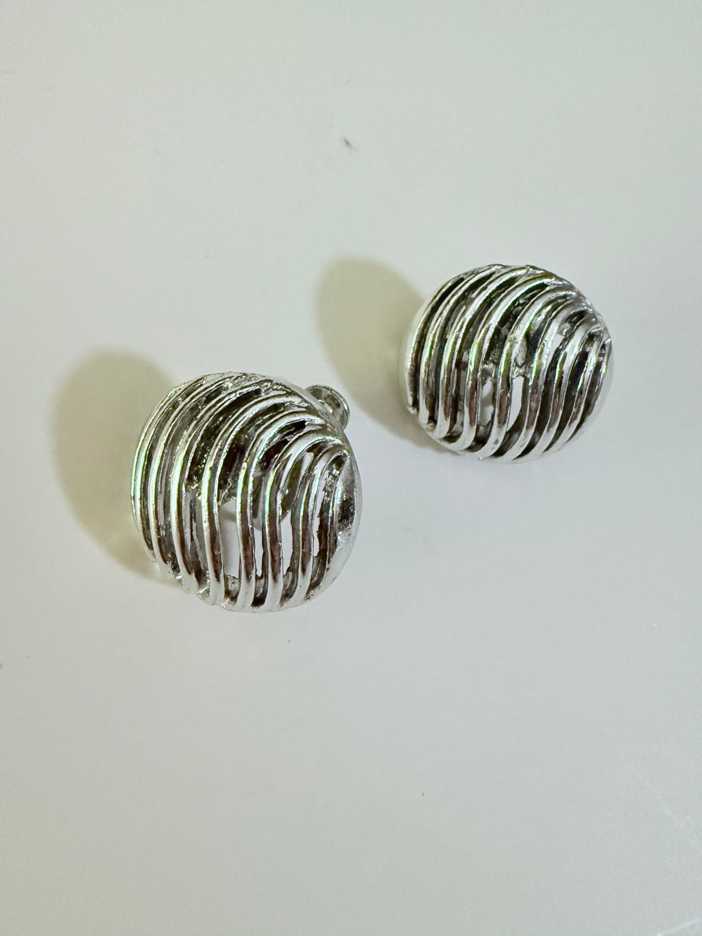 Vintage Silver Swirl Clip Ons