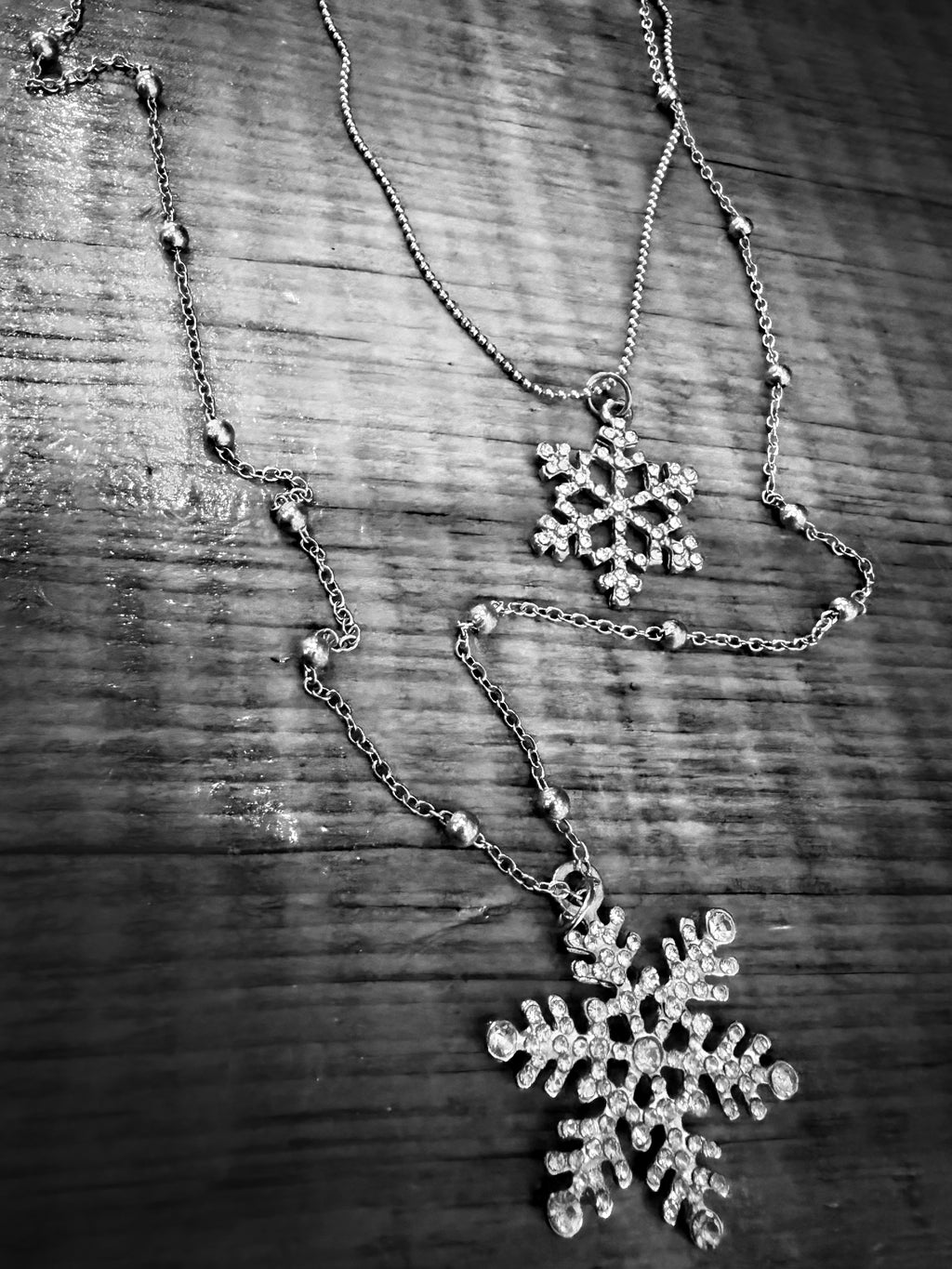 Silver Crystal Snow Necklace