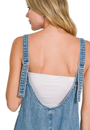 Denim Big Pocket Baggy Overalls