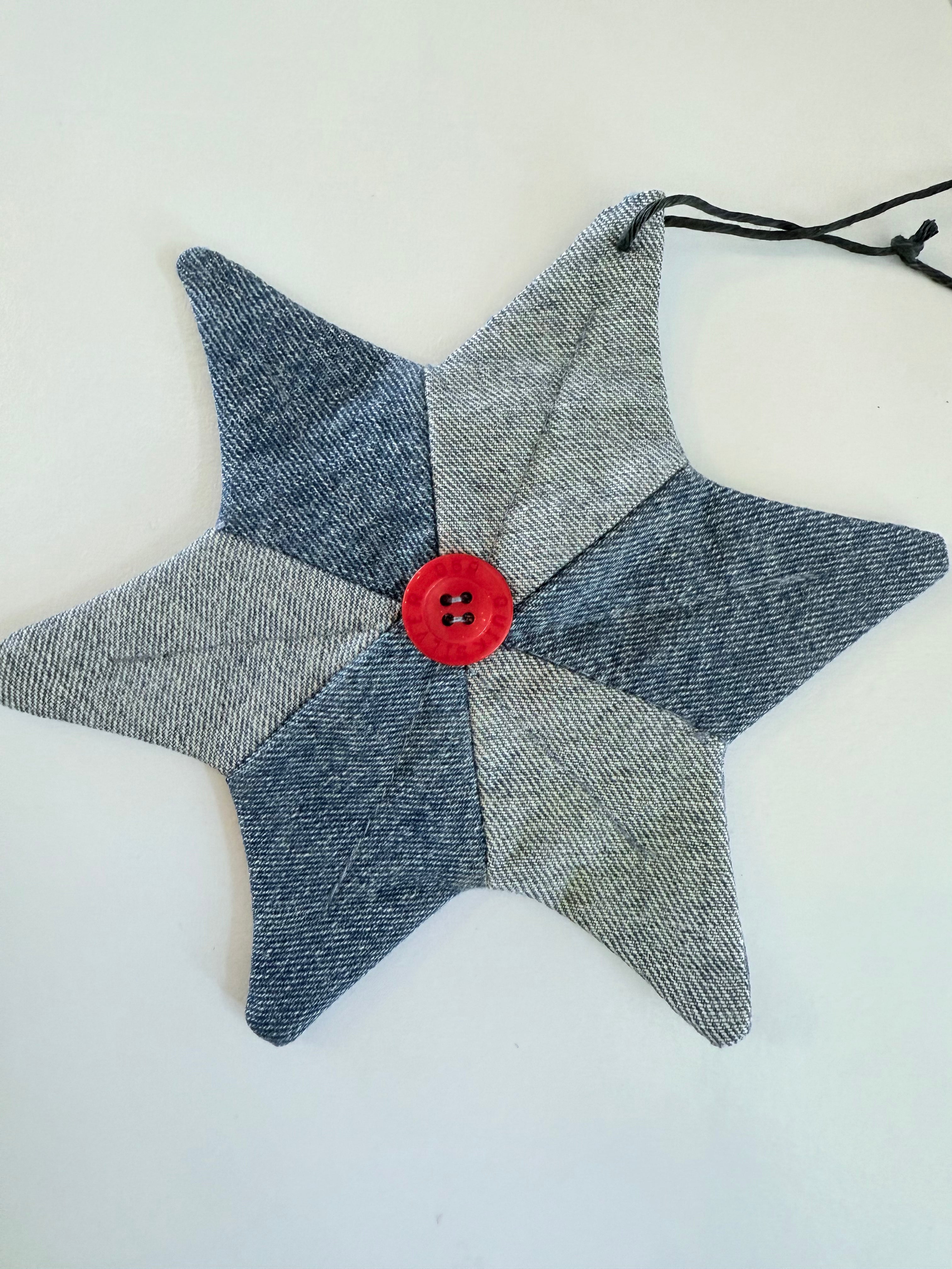 Handmade Denim Star ornament