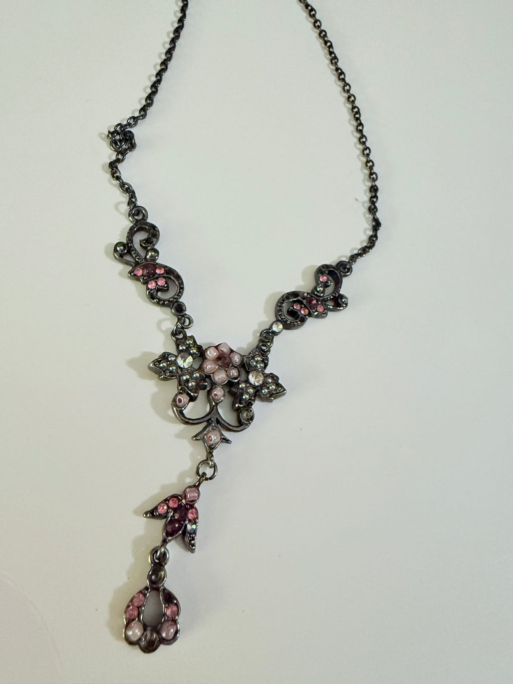 Vintage Floral Crystal Necklace