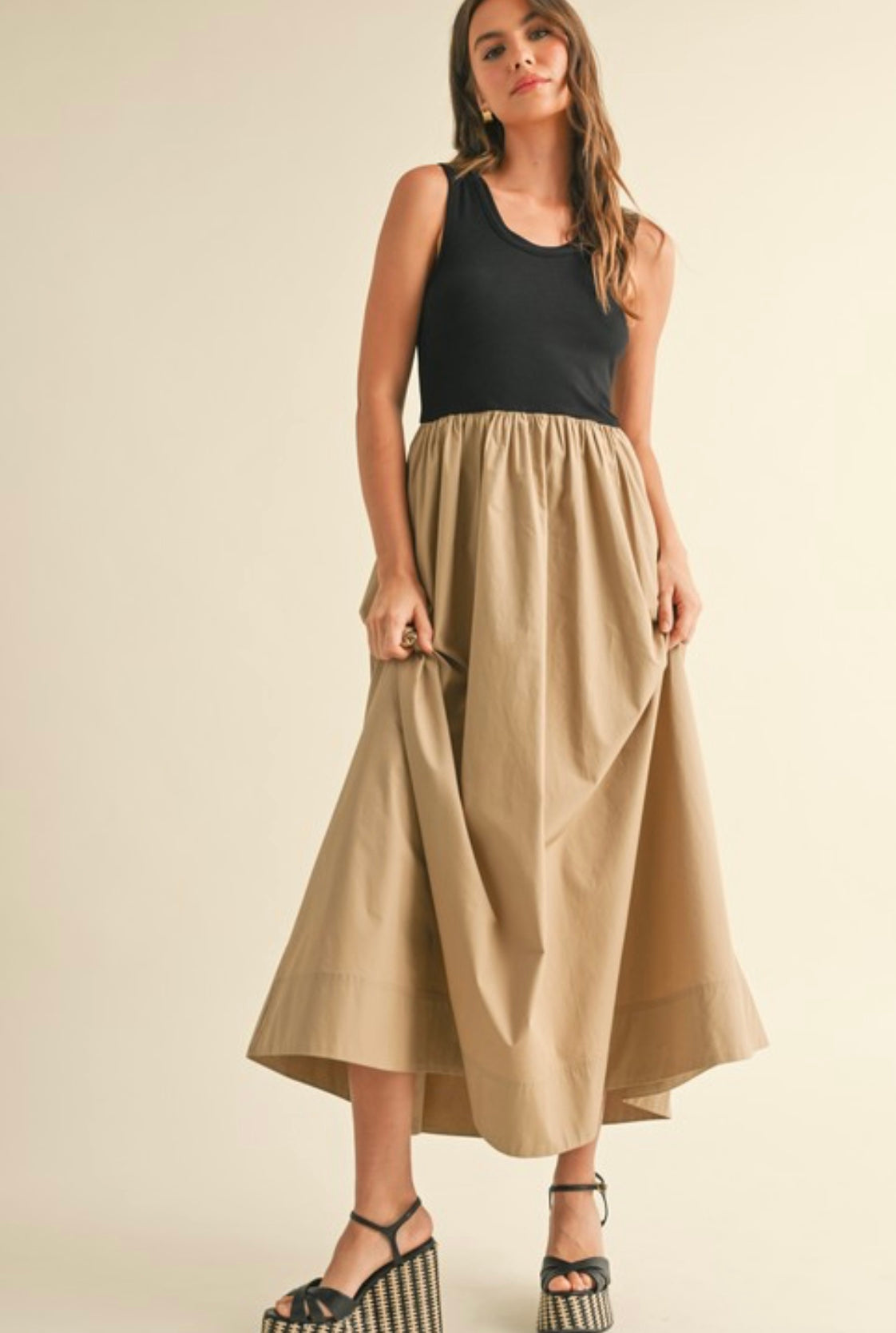 MIOU MUSE Ribbed Tank Dress