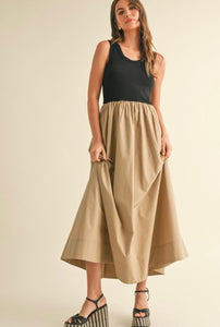 MIOU MUSE Ribbed Tank Dress