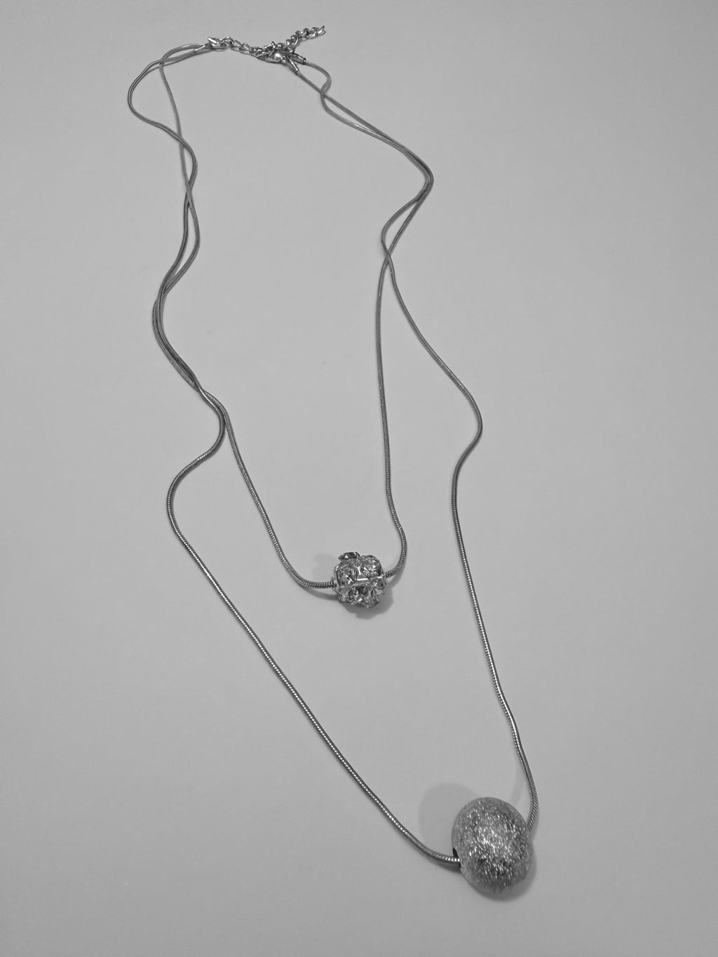 Vintage Crystal Ball Double Chain