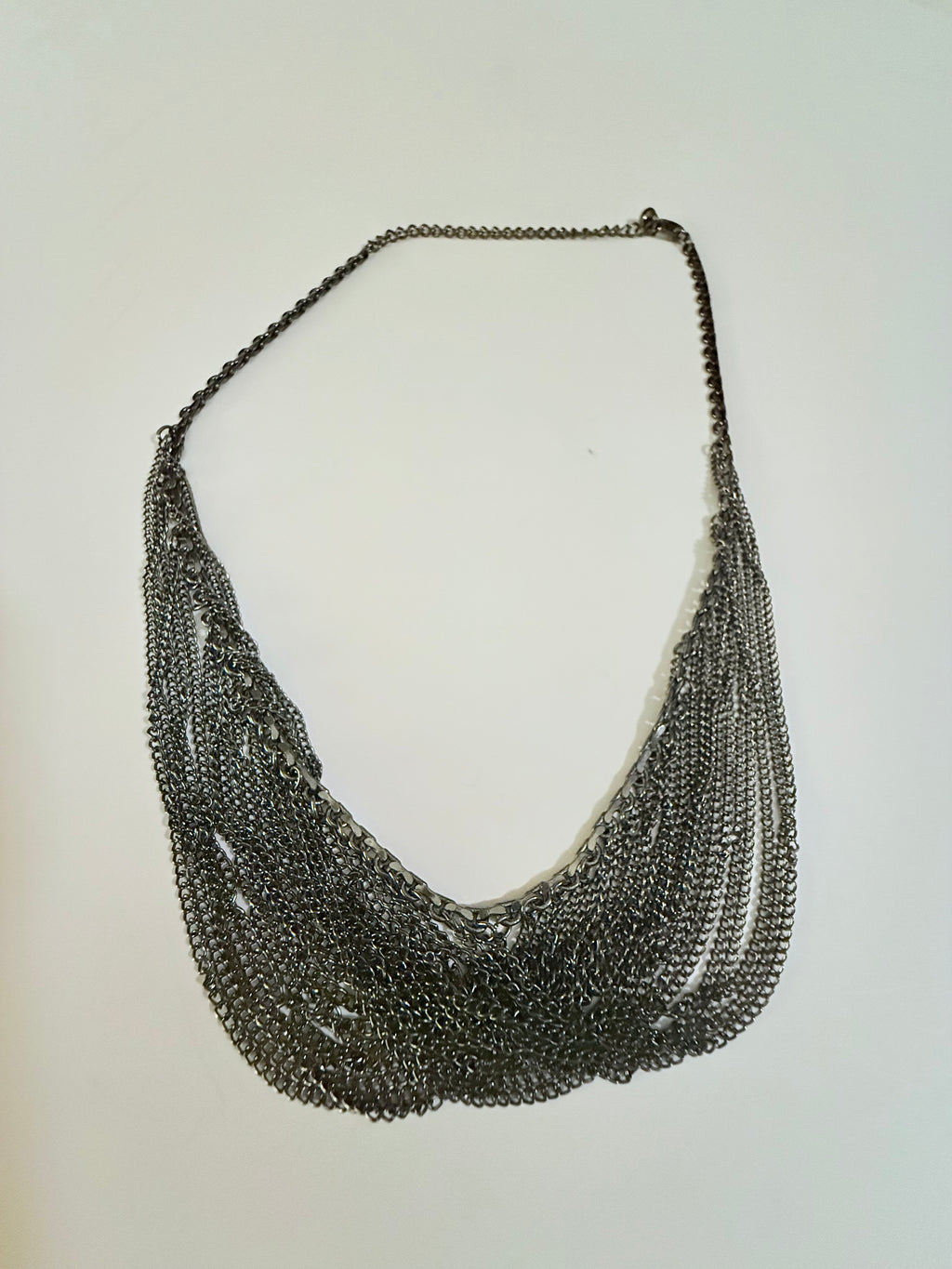 Vintage Pewter Curtain Necklace