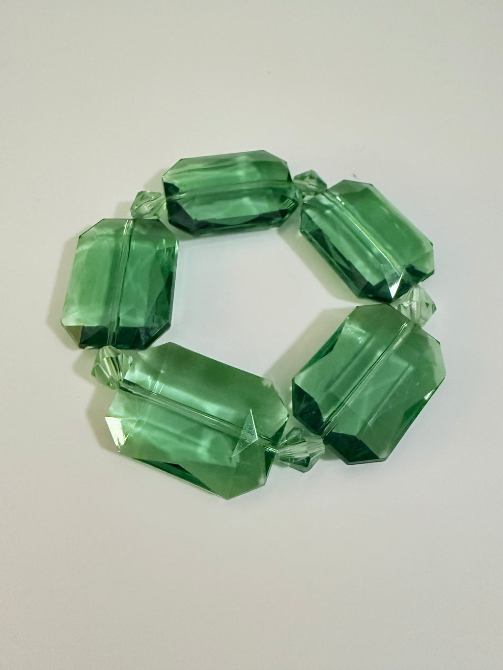 Vintage Green Crystal Stretchy Bracelet