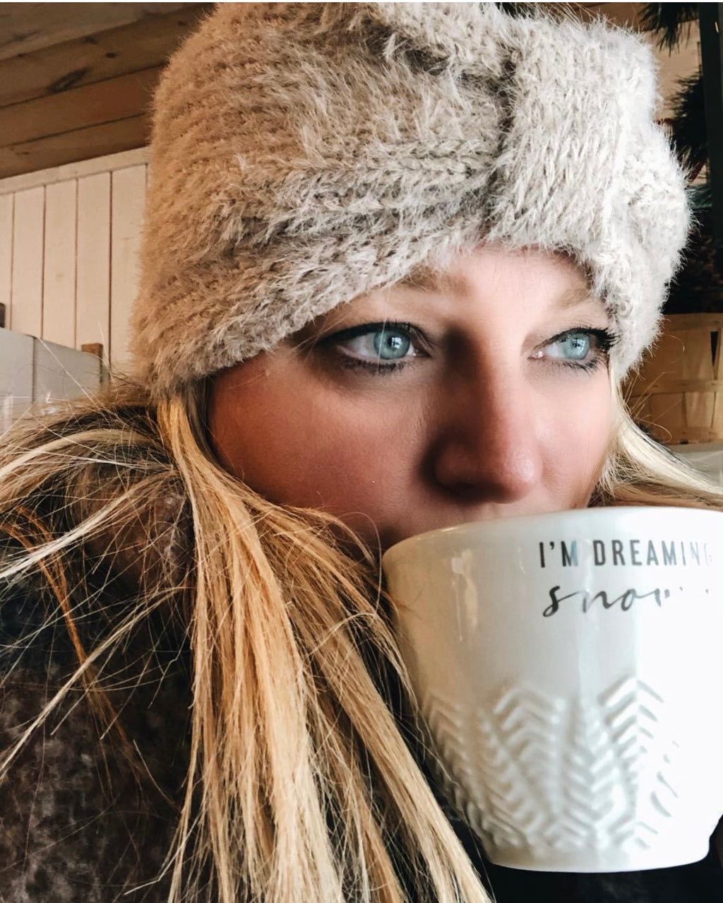 Mohair Headband - wheat colour