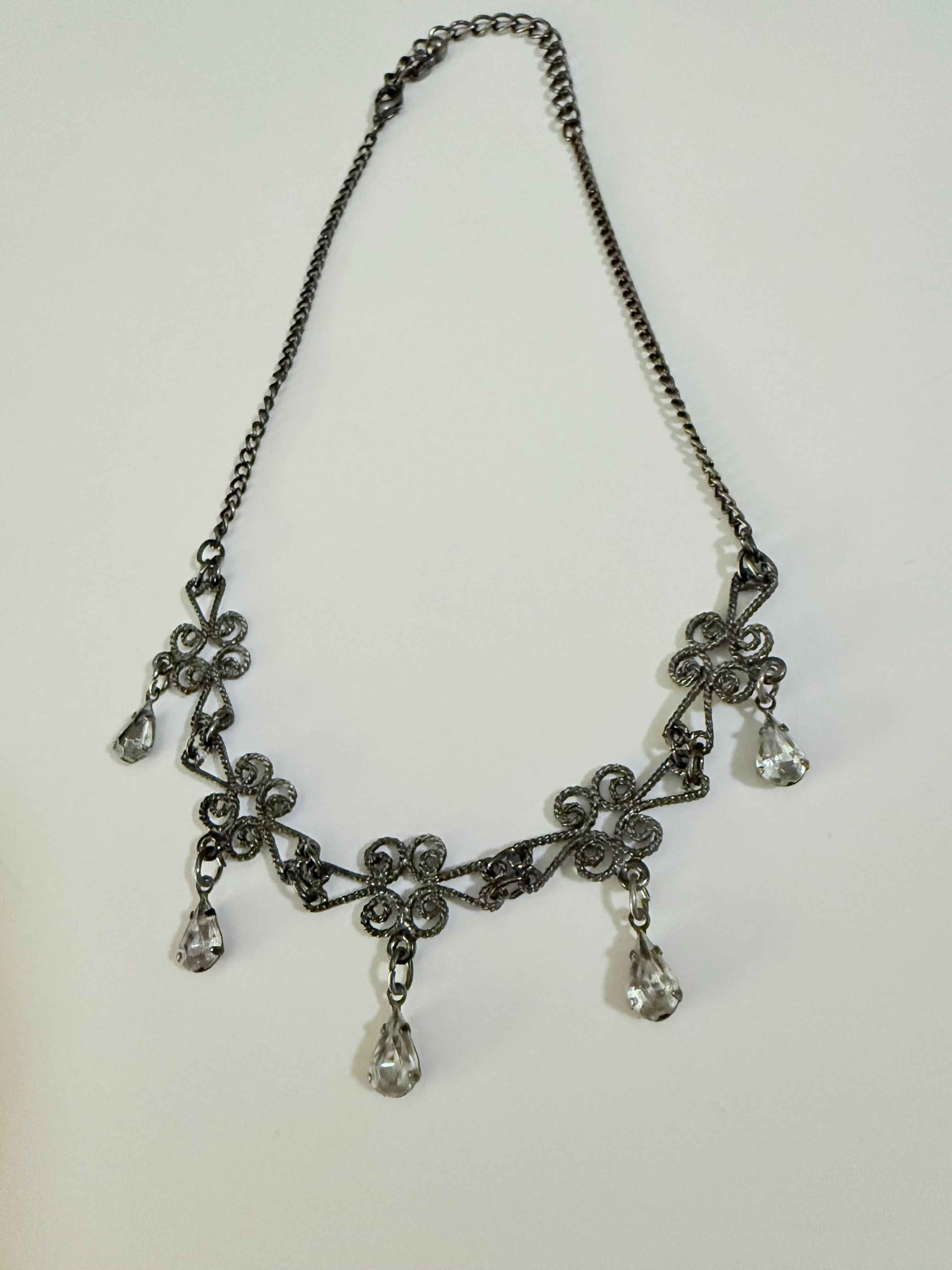 Vintage Crystal & Bead Necklace