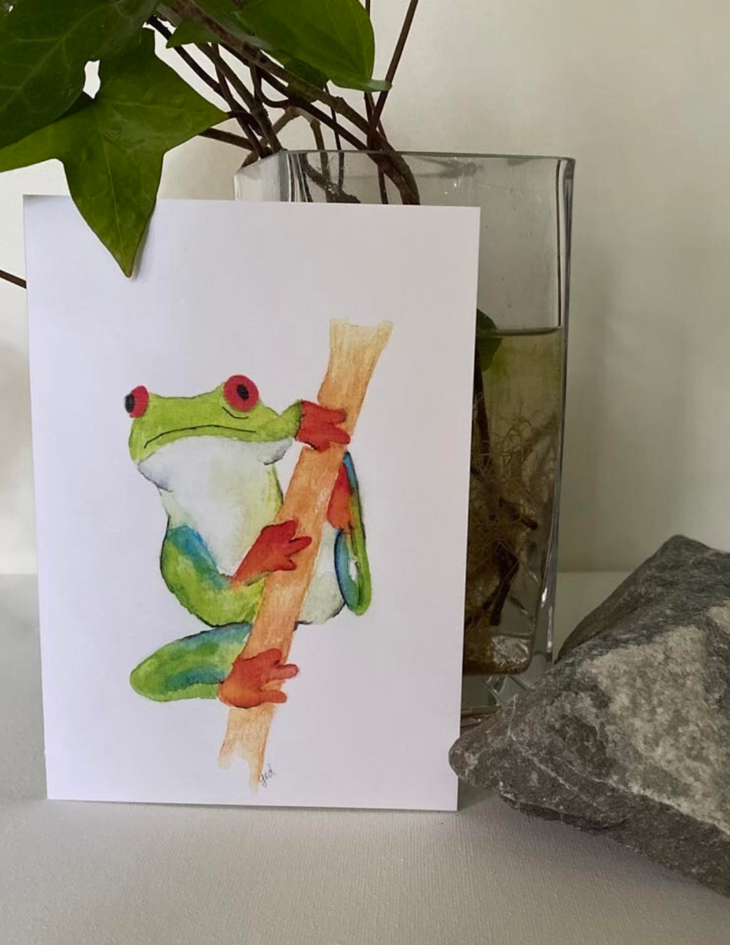 Tree Frog Watercolour Card by Jed Designs