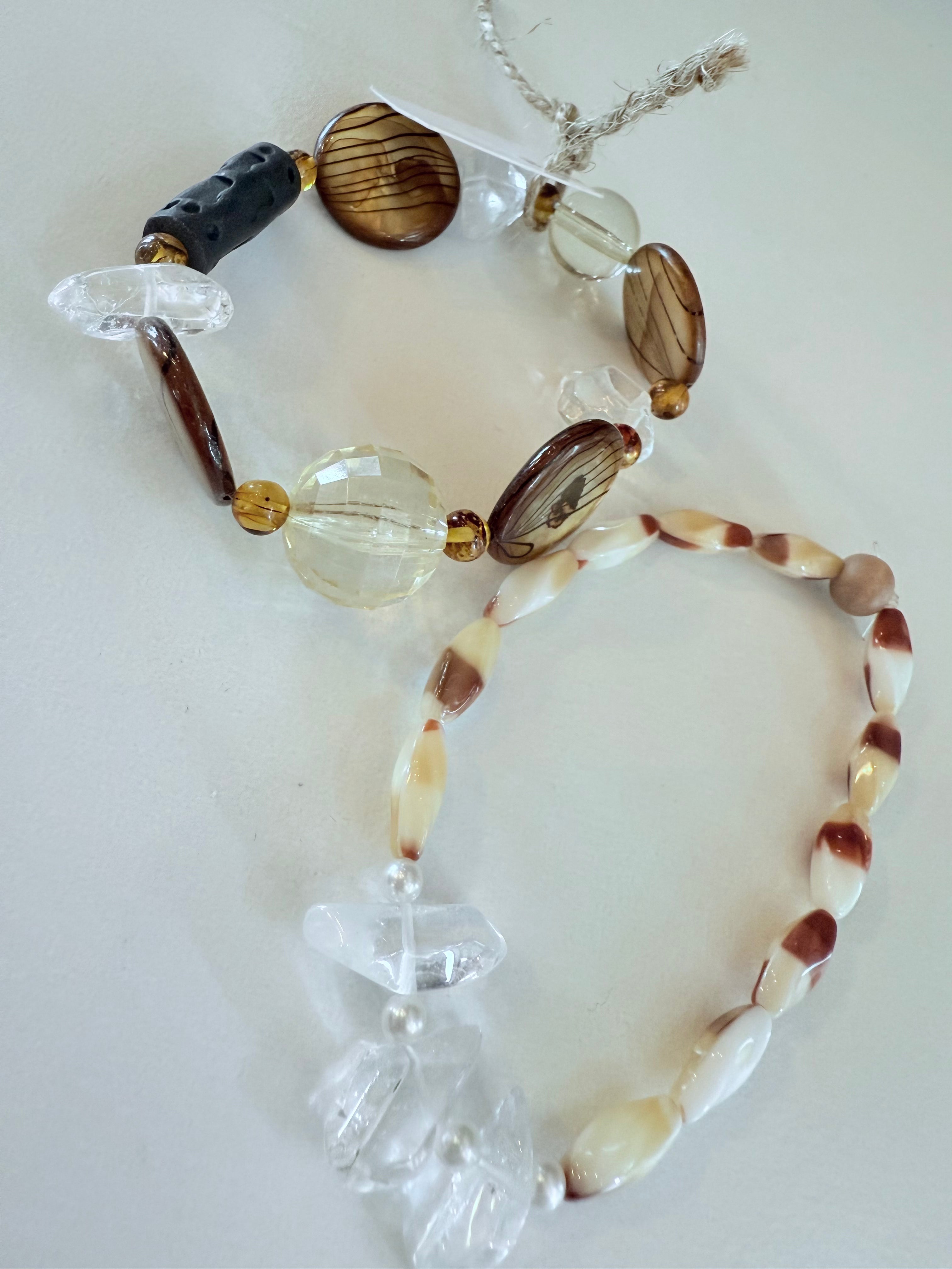 Pair of vintage shell bead bracelets