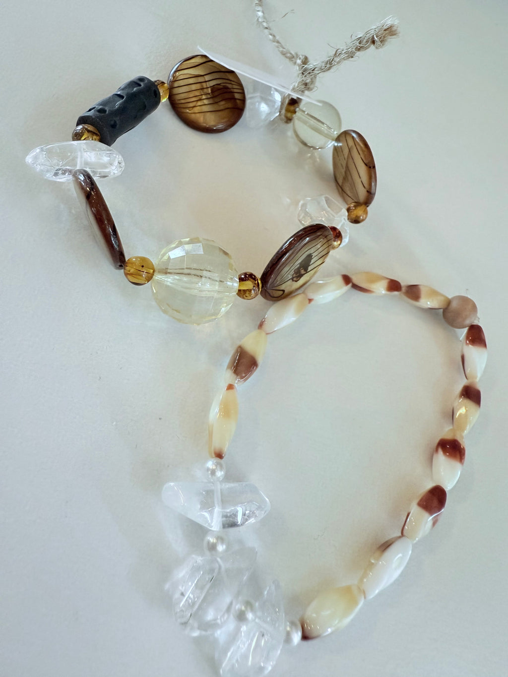 Pair of vintage shell bead bracelets