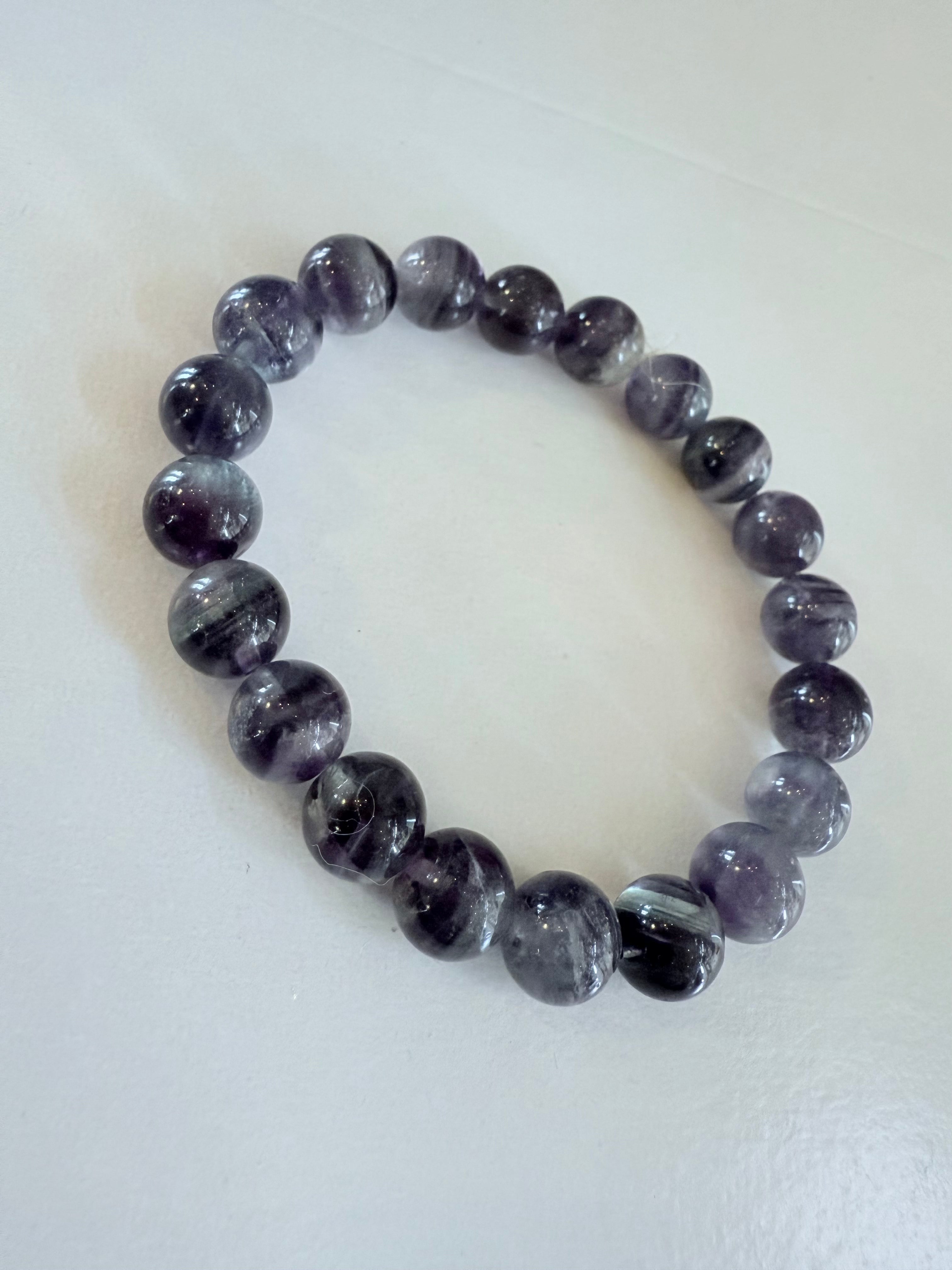 Fluorite Bead Stretch Bracelet
