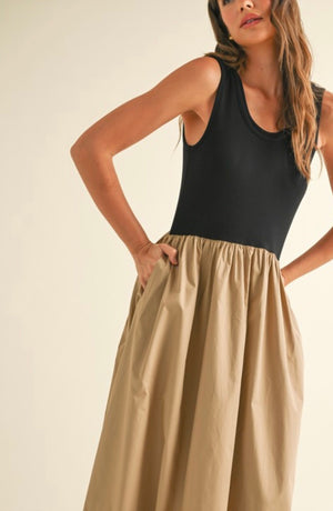 MIOU MUSE Ribbed Tank Dress