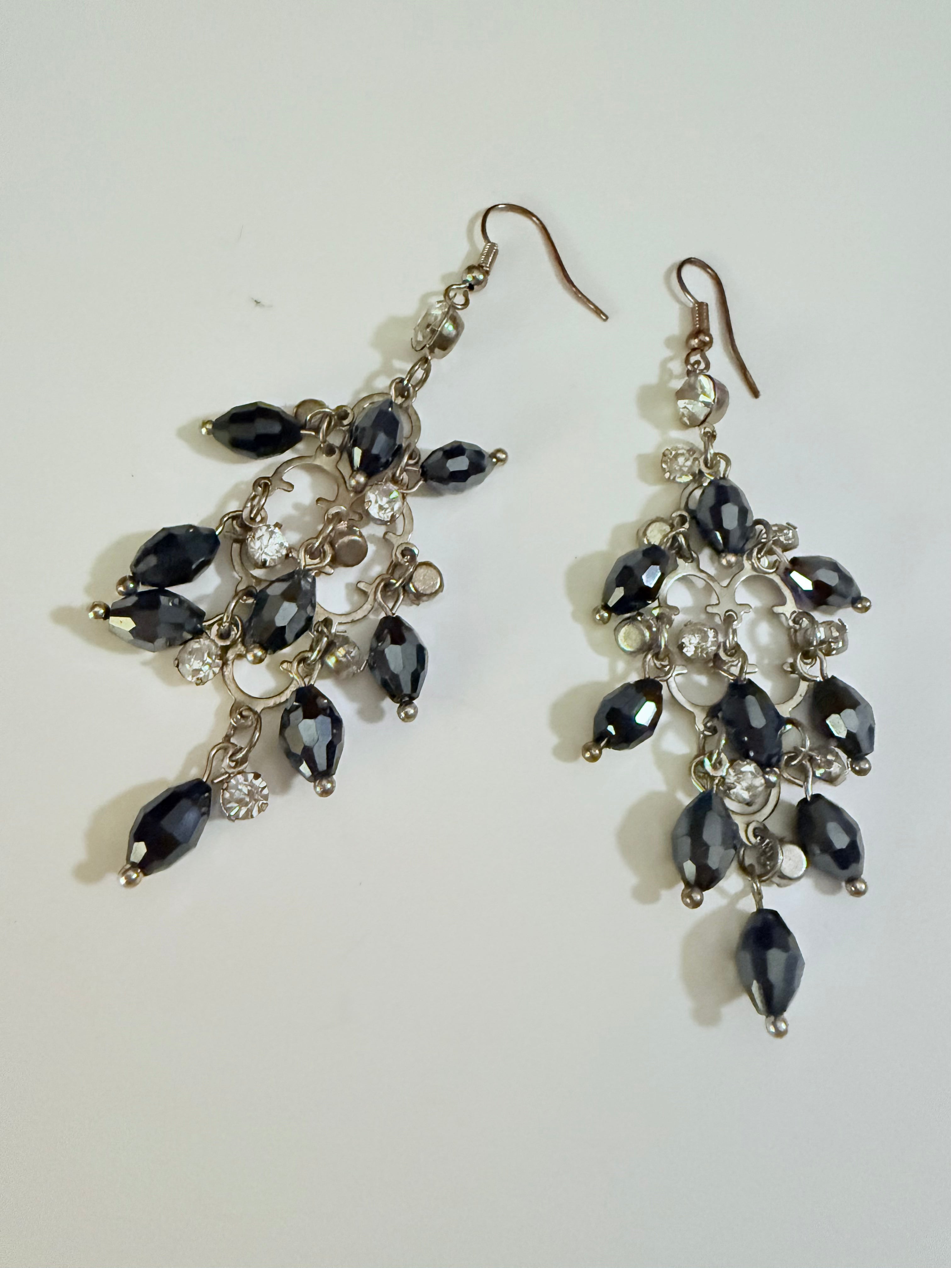 Vintage Blue Crystal Earrings