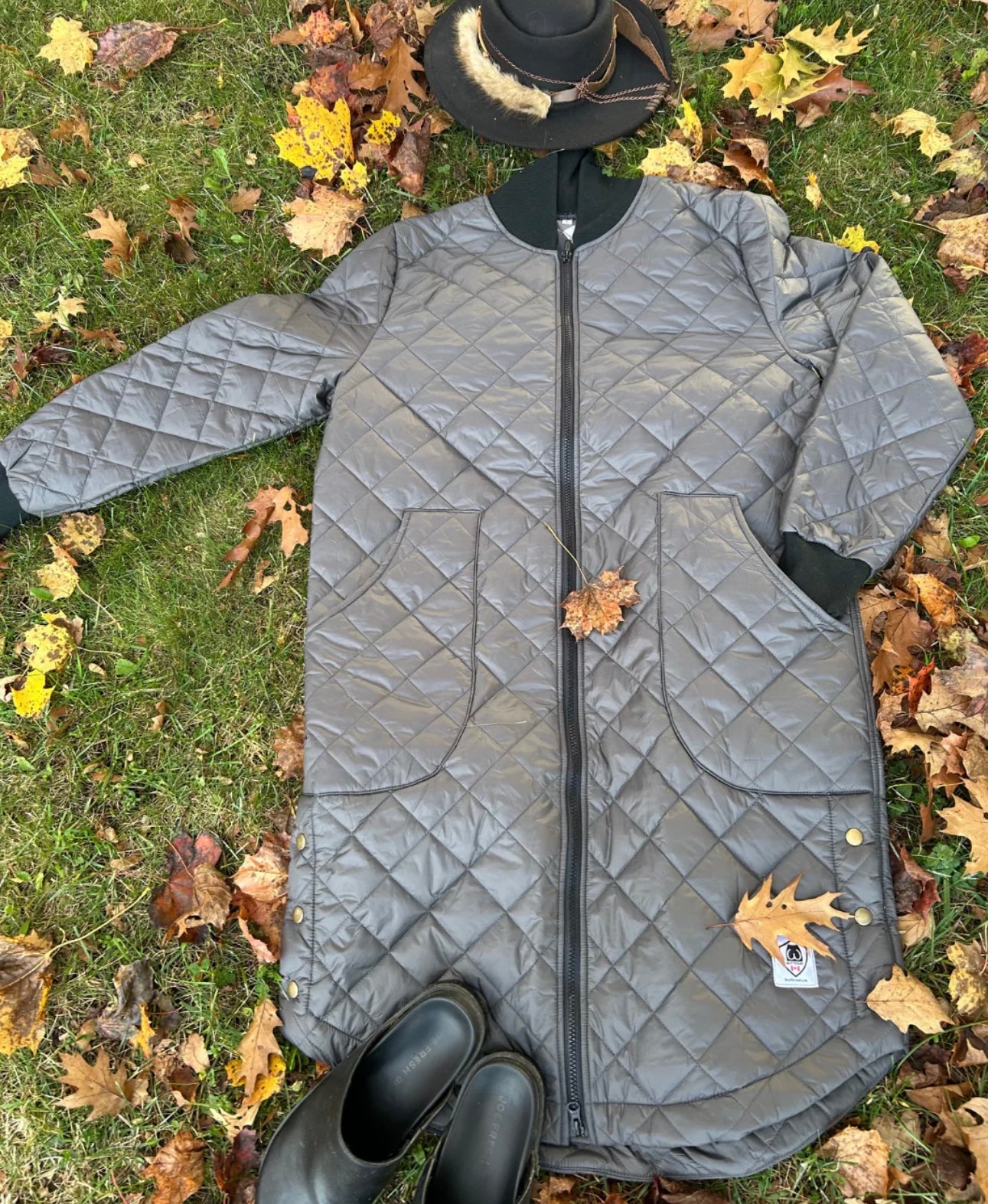 Buttcoat Car Coat - slate grey