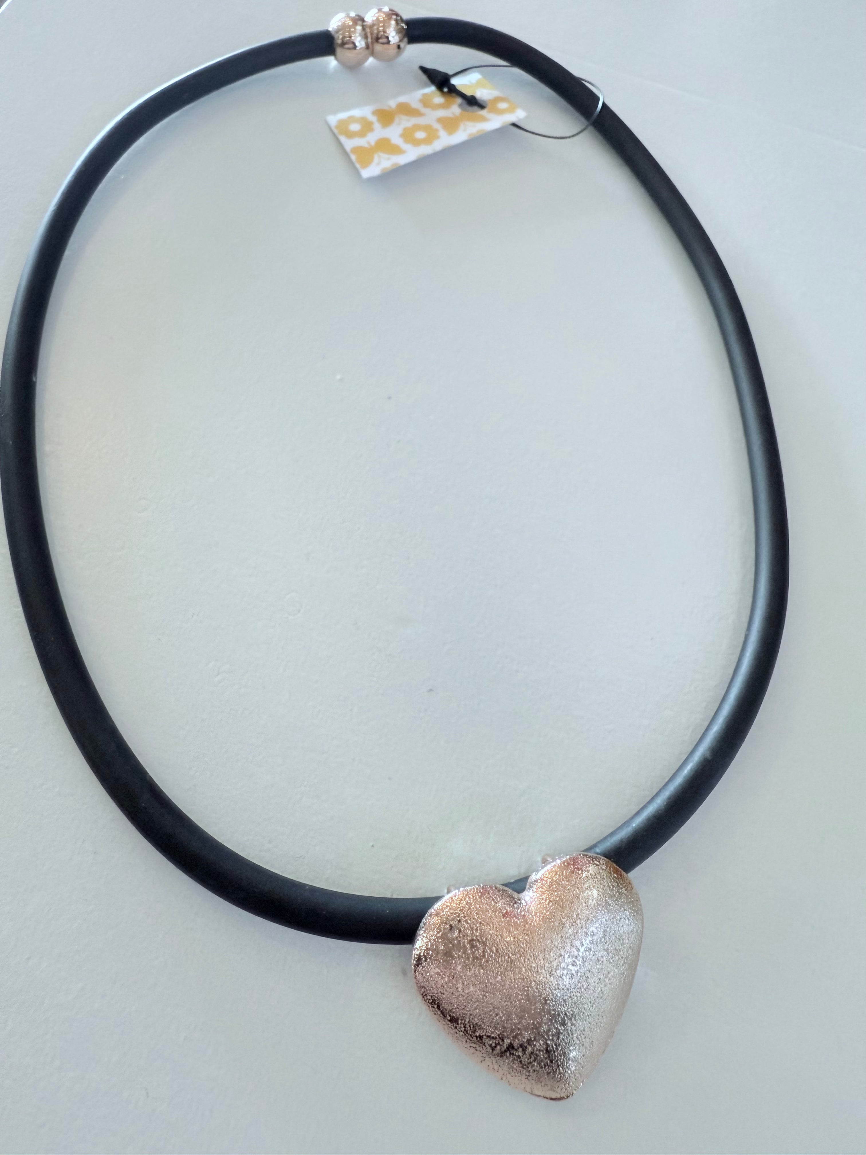 Rose Gold Heart Choker Necklace