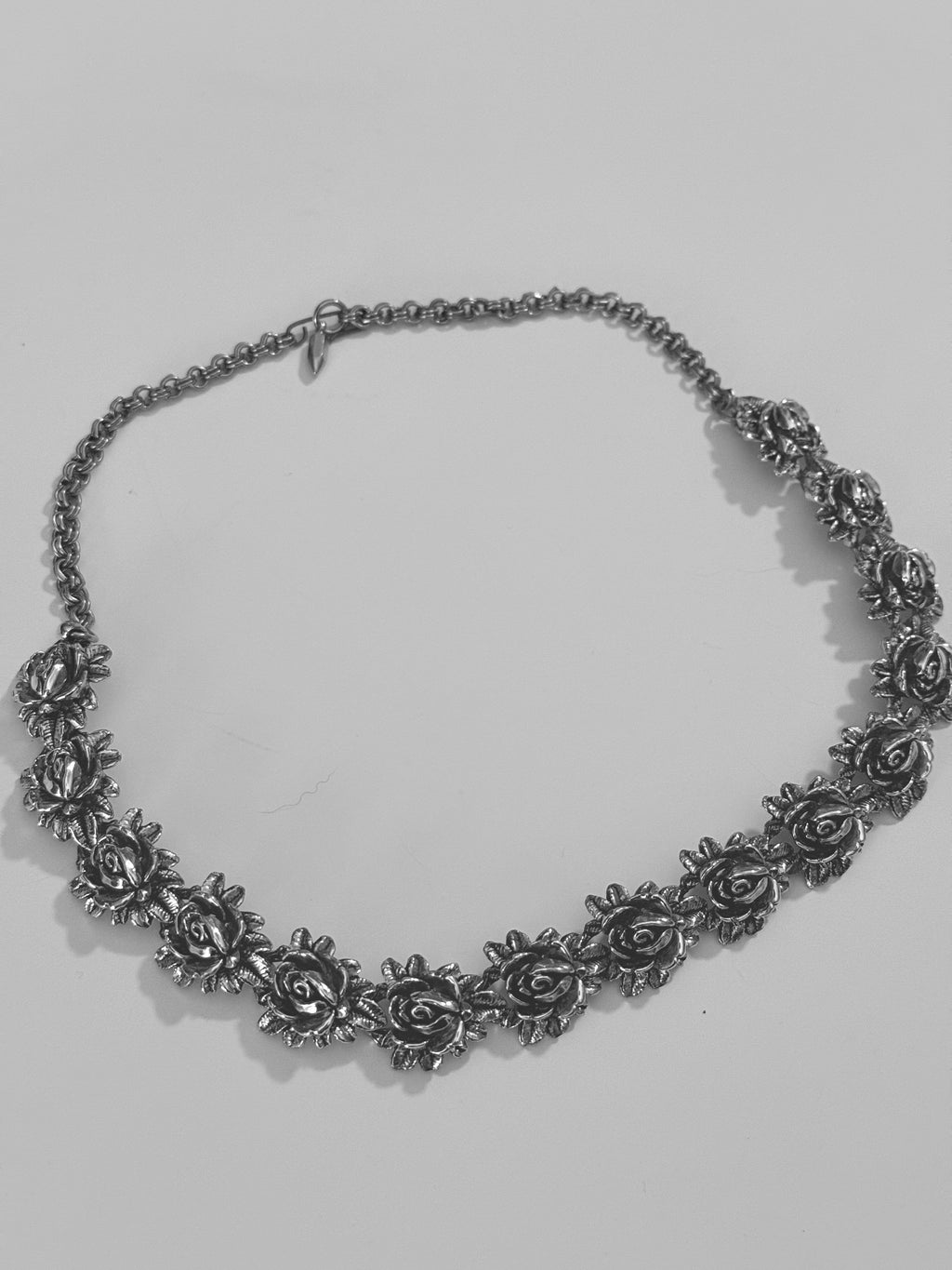 Vintage Pewter Rose necklaces