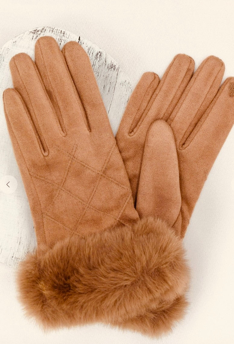 Faux Suede Driving Gloves