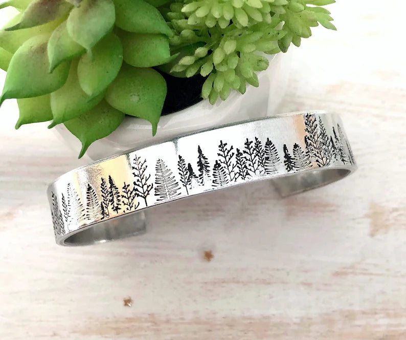 Hand Stamped Forest Cuff by April Hylton Designs🇨🇦