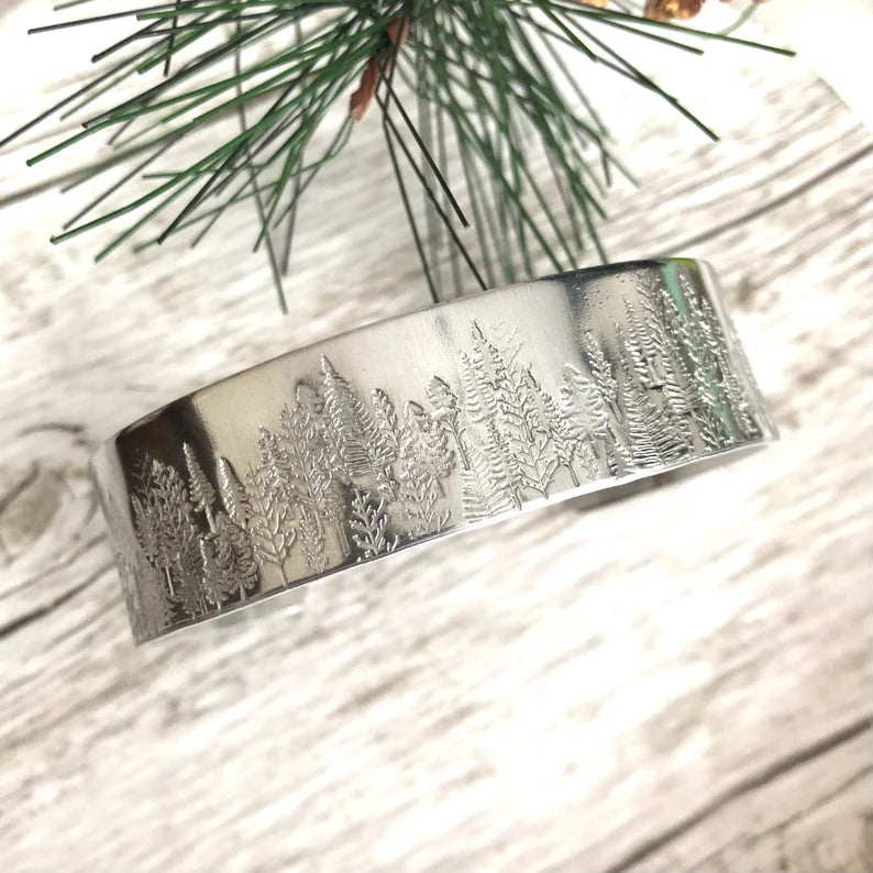Hand Stamped Forest Cuff by April Hylton Designs 🇨🇦
