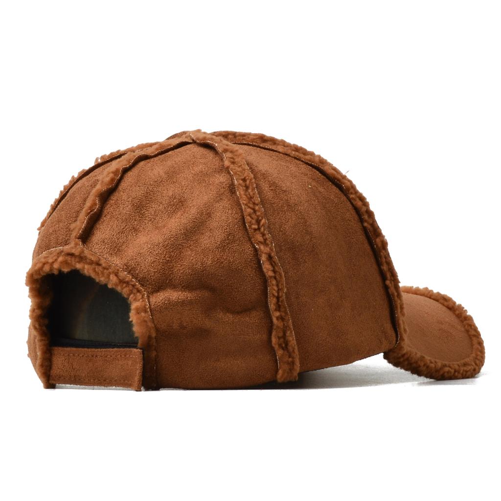 Sherpa Suede Ball Cap - brown