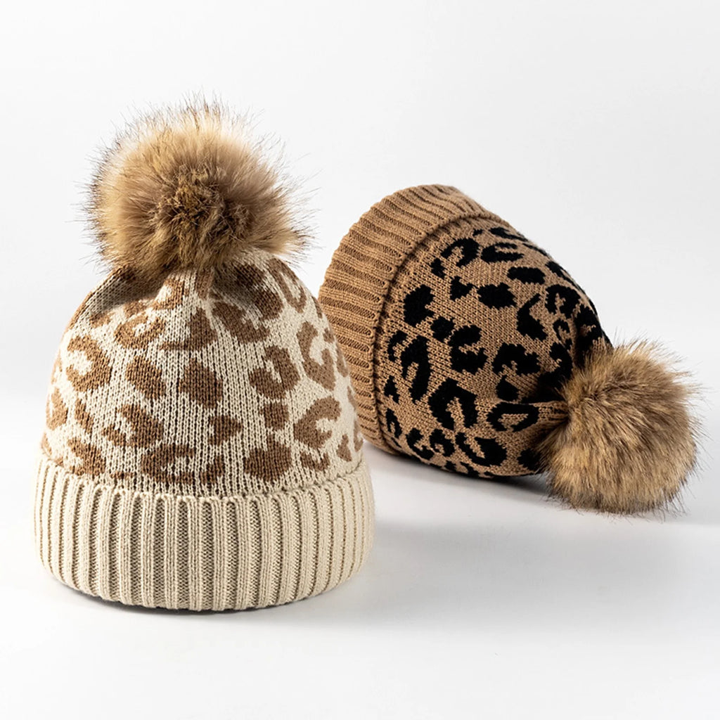 Leopard Pom Hats