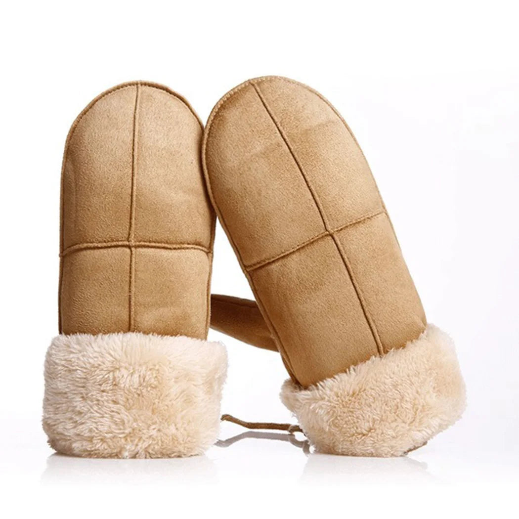 Fleece Lined Faux Suede Mittens