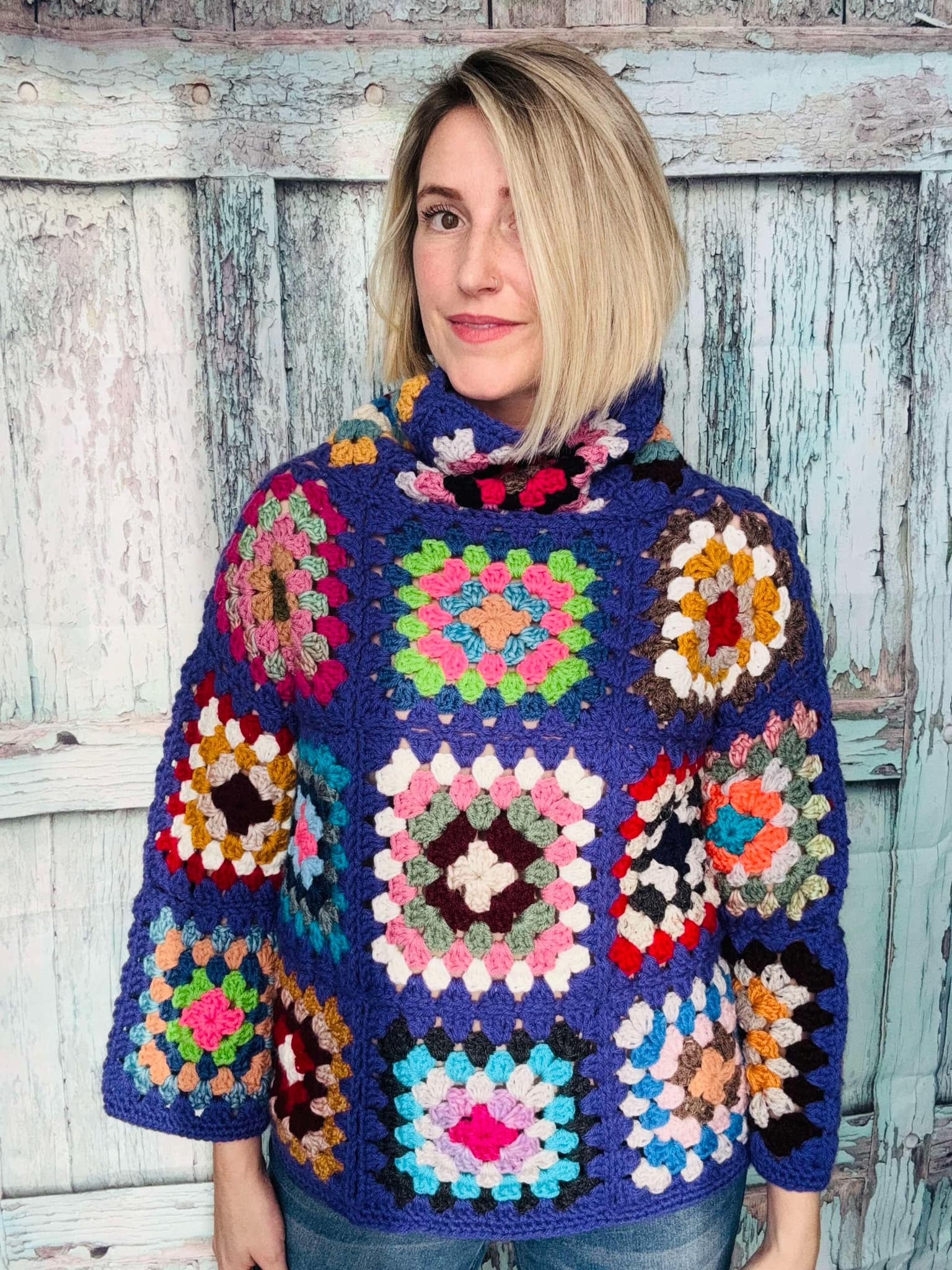 Handmade Granny Square ASPEN Pullover