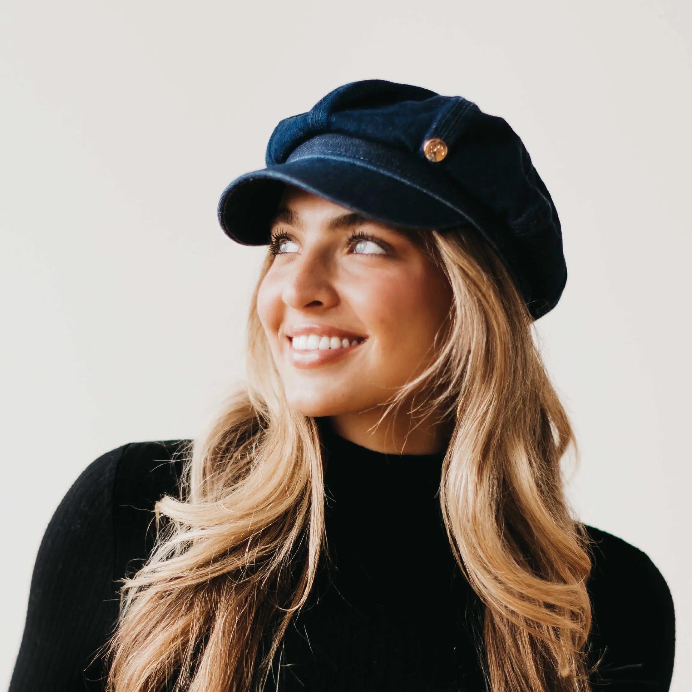 Mason Newsboy Cap- dark denim