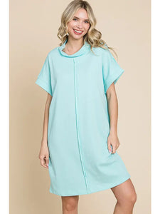 Out Seam Shift Dress- teal